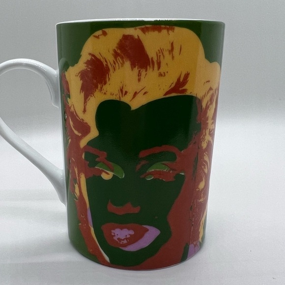 ANDY WARHOL x Marilyn Monroe Coffee Cup Mug 1997 Warhol Pop Art Cup Green - Picture 2 of 9